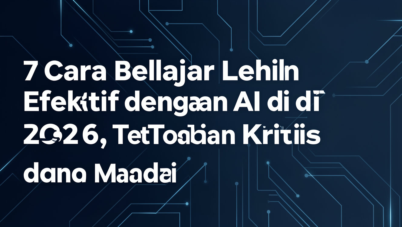 7 Cara Belajar Lebih Efektif dengan AI di 2026, Tetap Kritis dan Mandiri