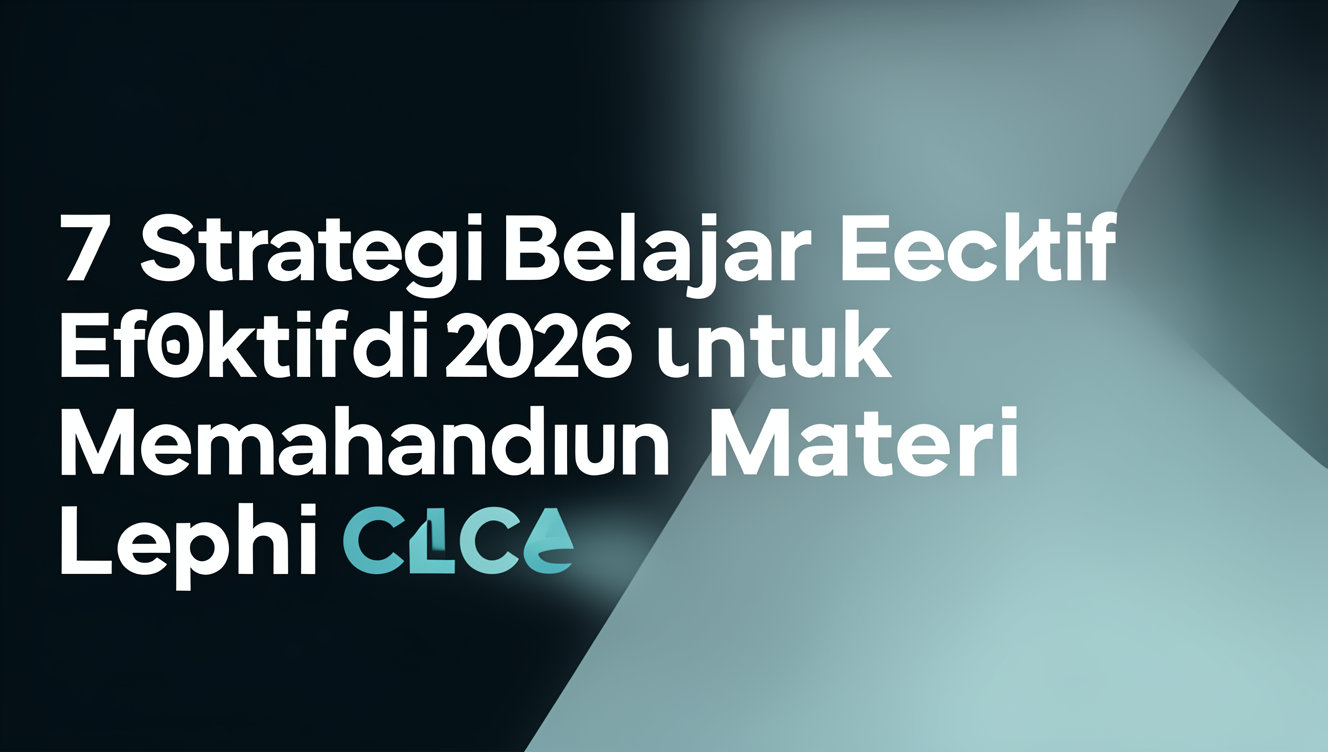 7 Strategi Belajar Efektif di 2026 untuk Memahami Materi Lebih Cepat