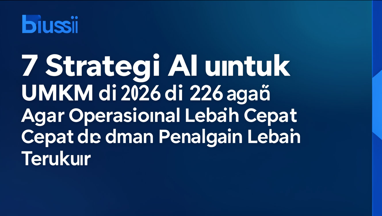 7 Strategi AI untuk UMKM di 2026 agar Operasional Lebih Cepat dan Penjualan Lebih Terukur