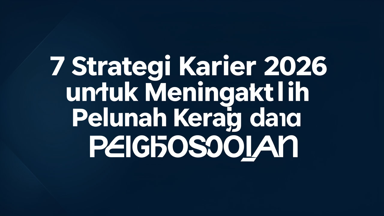 7 Strategi Karier 2026 untuk Meningkatkan Peluang Kerja dan Penghasilan