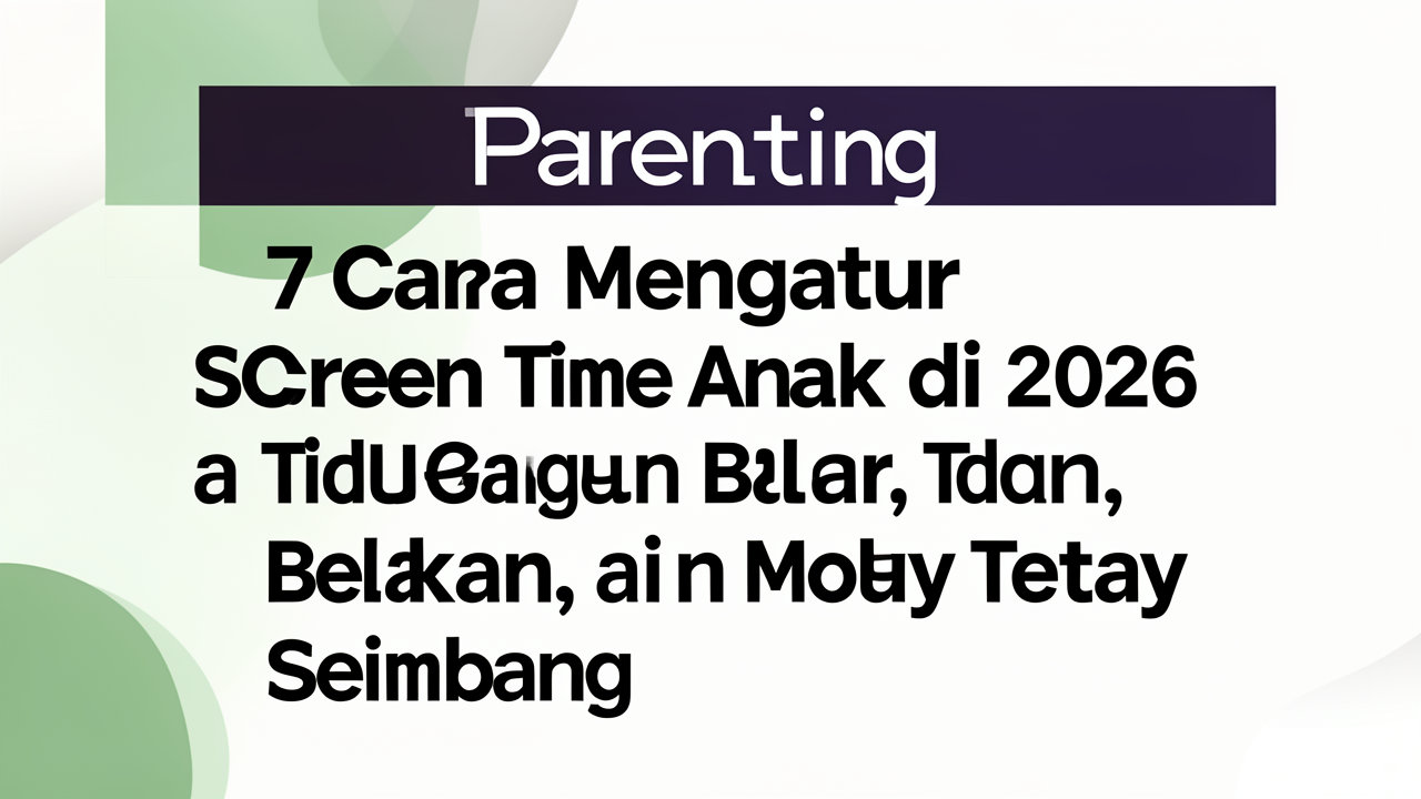 7 Cara Mengatur Screen Time Anak di 2026 agar Tidur, Belajar, dan Bermain Tetap Seimbang