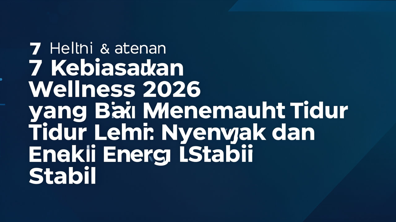 7 Kebiasaan Wellness 2026 yang Bisa Membantu Tidur Lebih Nyenyak dan Energi Lebih Stabil