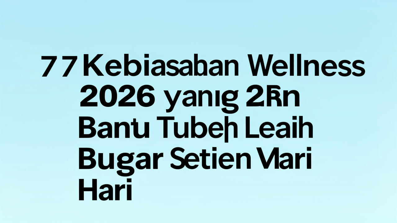 7 Kebiasaan Wellness 2026 yang Bantu Tubuh Lebih Bugar Setiap Hari