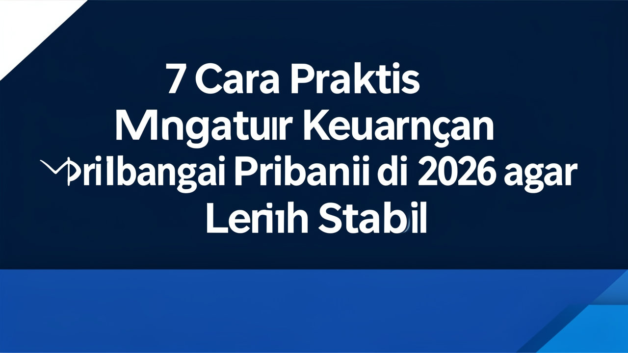 7 Cara Praktis Mengatur Keuangan Pribadi di 2026 agar Lebih Stabil