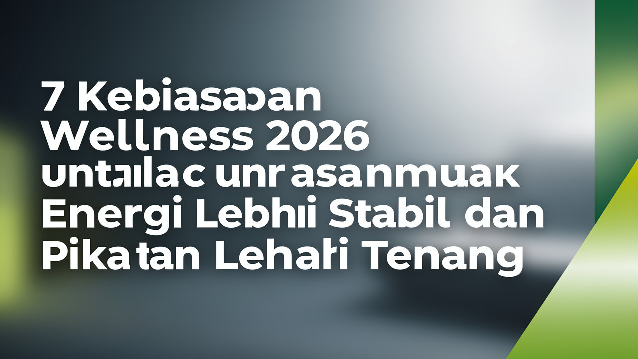 7 Kebiasaan Wellness 2026 untuk Energi Lebih Stabil dan Pikiran Lebih Tenang