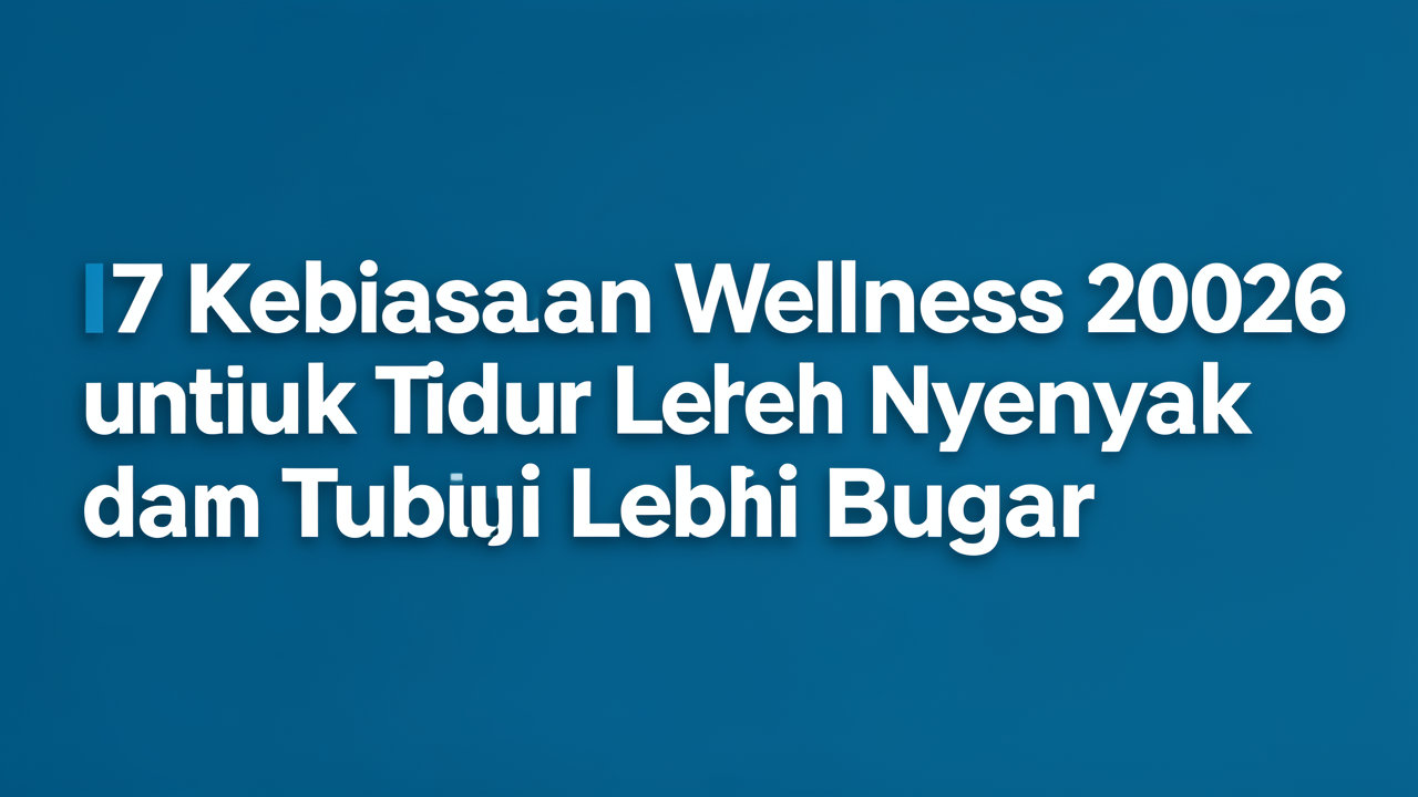 7 Kebiasaan Wellness 2026 untuk Tidur Lebih Nyenyak dan Tubuh Lebih Bugar