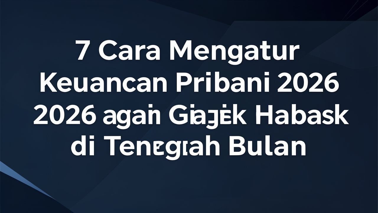 7 Cara Mengatur Keuangan Pribadi 2026 agar Gaji Tidak Habis di Tengah Bulan