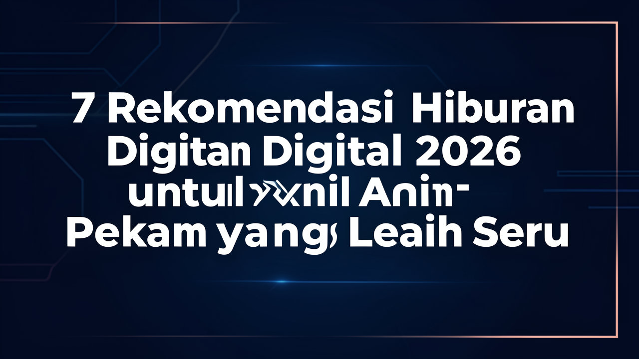 7 Rekomendasi Hiburan Digital 2026 untuk Akhir Pekan yang Lebih Seru