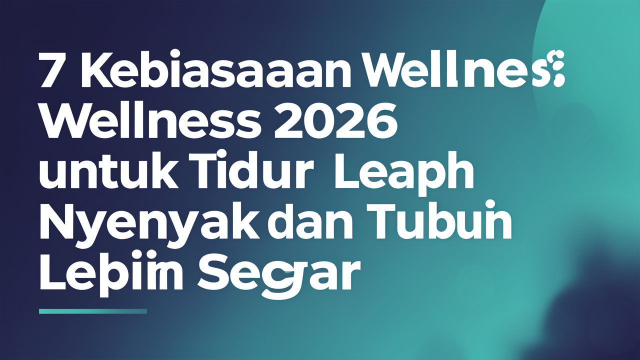 7 Kebiasaan Wellness 2026 untuk Tidur Lebih Nyenyak dan Tubuh Lebih Segar