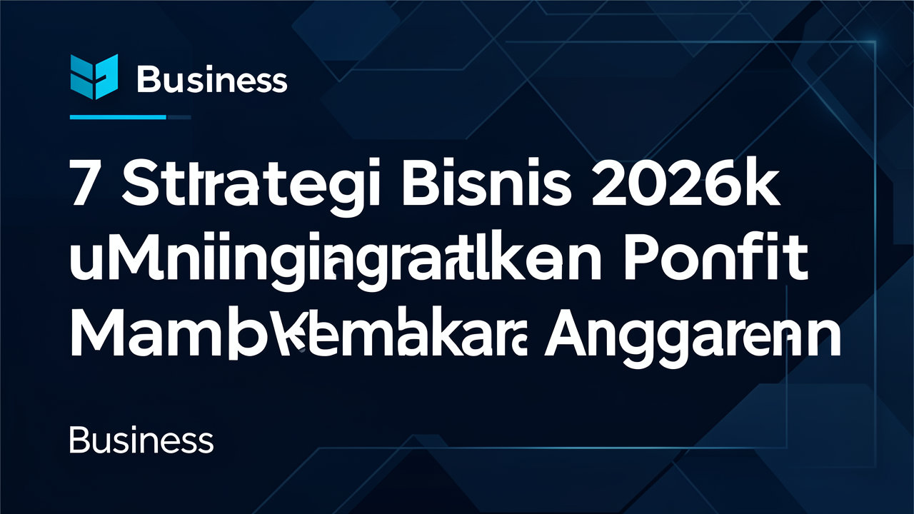 7 Strategi Bisnis 2026 untuk Meningkatkan Profit Tanpa Membakar Anggaran